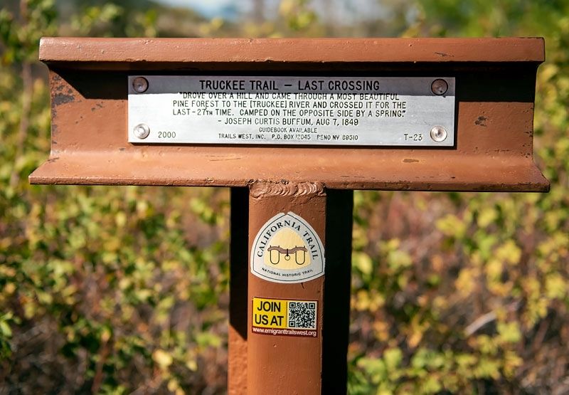 Truckee Trail - Last Crossing Marker. Click for full size. Truckee Trail - Last Crossing Marker image. Click for full size.
