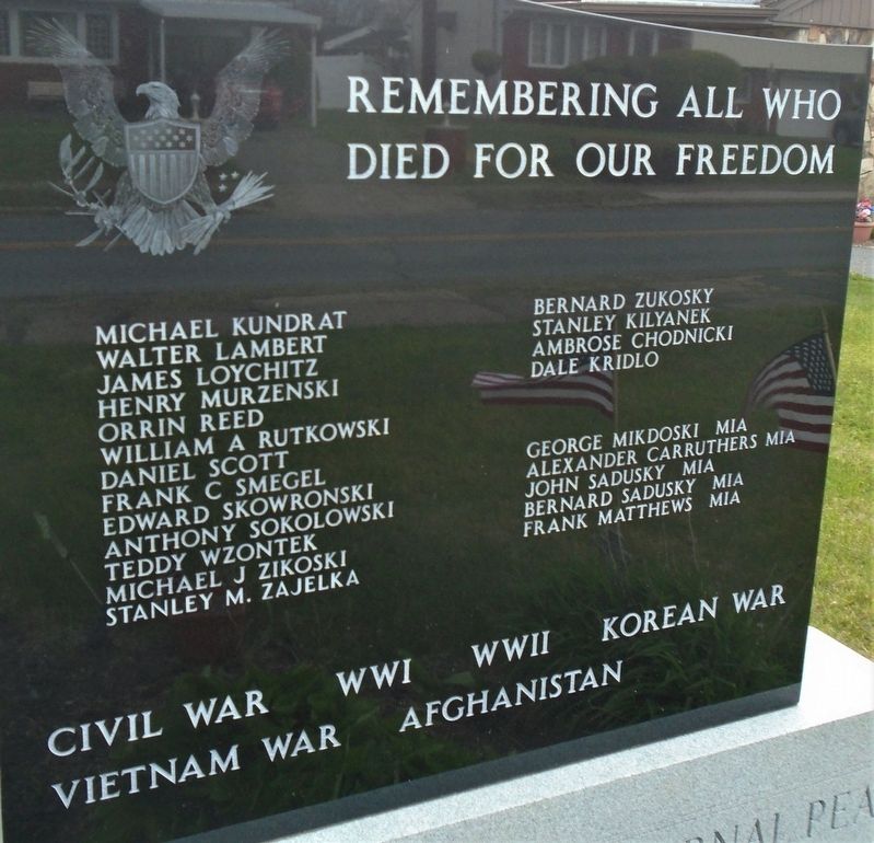War Memorial Honored Dead. Click for full size. War Memorial Honored Dead image. Click for full size.