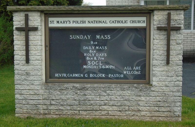 St. Mary's Polish National Catholic Church Sign. Click for full size. St. Mary's Polish National Catholic Church Sign image. Click for full size.