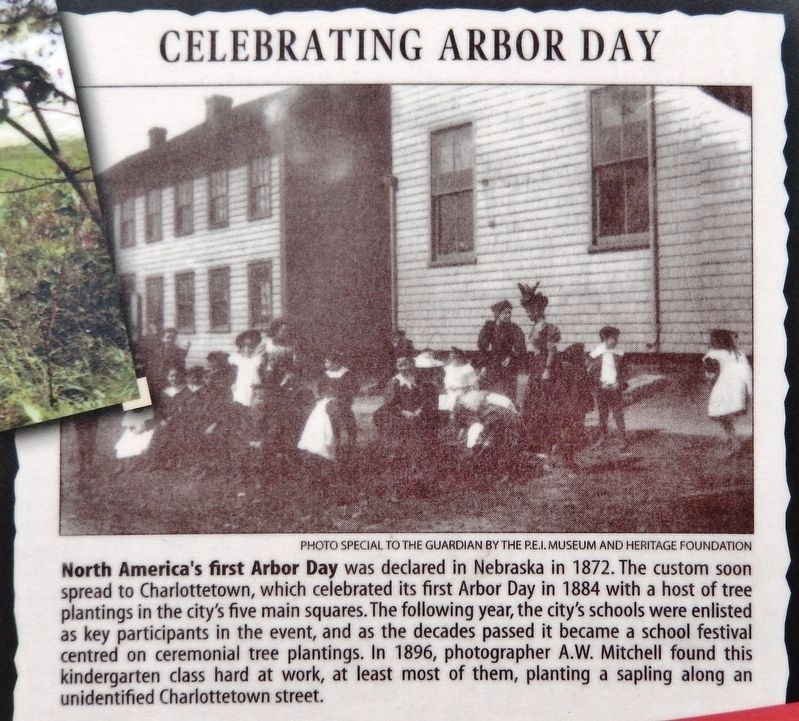 Marker detail: Celebrating Arbor Day image. Click for full size.