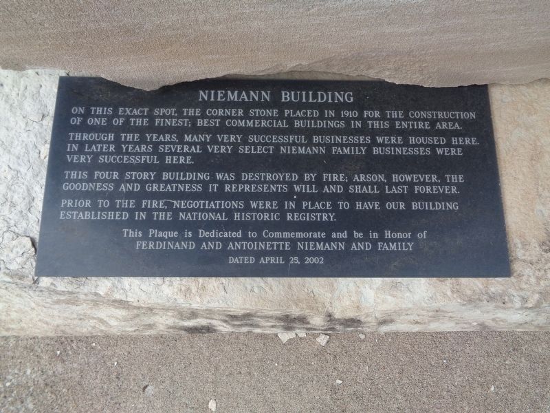 Niemann Building Marker. Click for full size. Niemann Building Marker image. Click for full size.