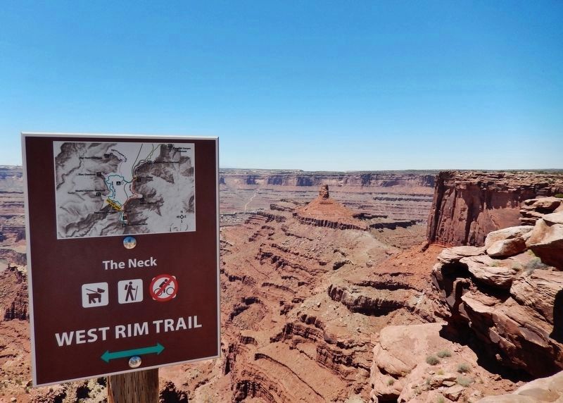 "The Neck" • West Rim Trail (<i>sign near marker</i>) image. Click for full size.