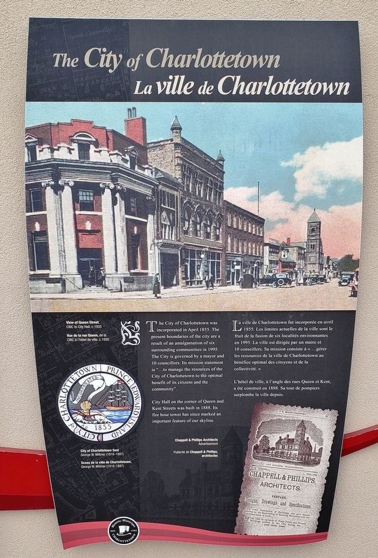 The City of Charlottetown Marker. Click for full size. The City of Charlottetown Marker image. Click for full size.