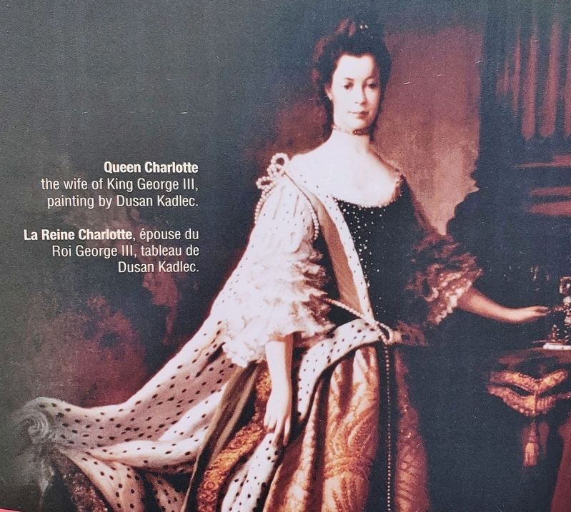 Marker detail: Queen Charlotte. Click for full size. Marker detail: Queen Charlotte image. Click for full size.