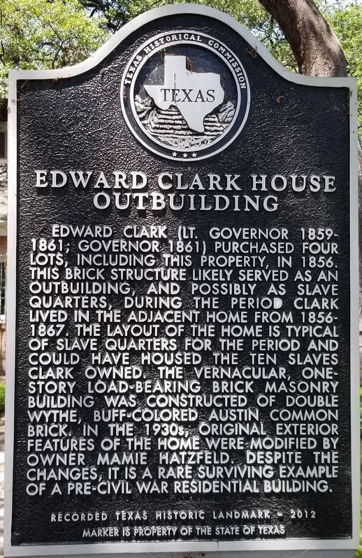 Edward Clark House Outbuilding Marker image. Click for full size.