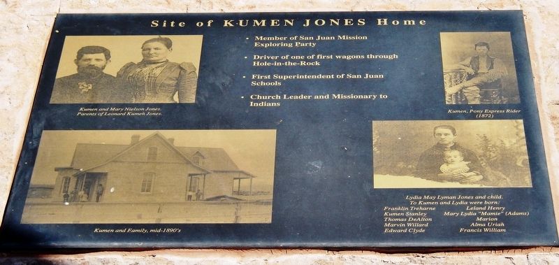 Site of Kumen Jones Home Marker. Click for full size. Site of Kumen Jones Home Marker image. Click for full size.