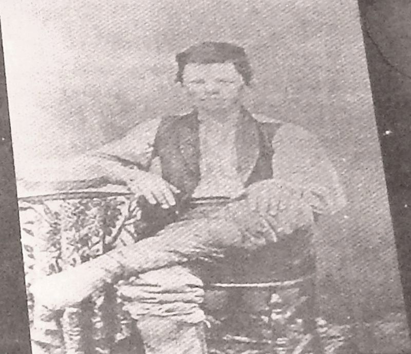 Marker detail: Kumen, Pony Express Rider (1872). Click for full size. Marker detail: Kumen, Pony Express Rider (1872) image. Click for full size.
