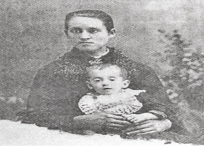 Marker detail: Lydia May Lyman Jones and child image. Click for full size.