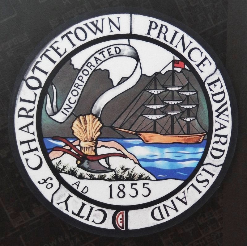 Marker detail: City of Charlottetown Seal. Click for full size. Marker detail: City of Charlottetown Seal image. Click for full size.