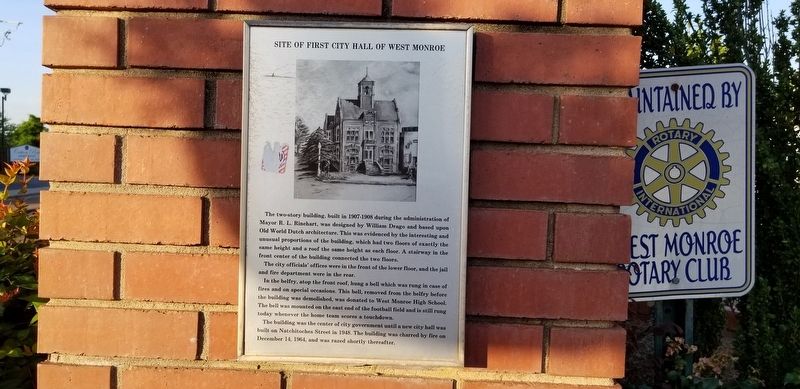 Site of First City Hall of West Monroe Marker image. Click for full size.