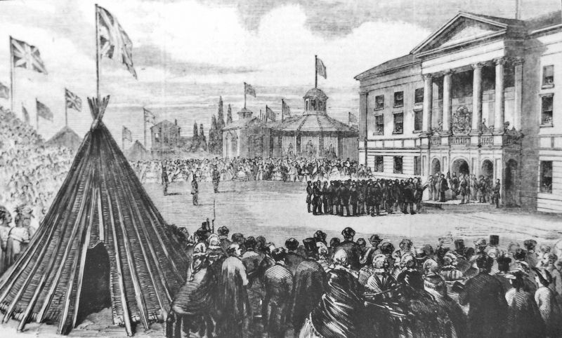 Marker detail: Mi�kmaq Campsite on Queen Square, 1860 image. Click for full size.