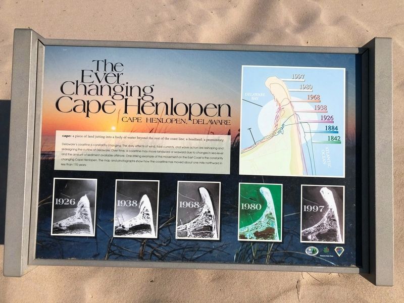 The Ever Changing Cape Henlopen Marker image. Click for full size.