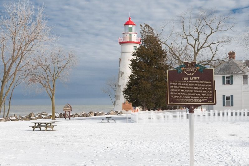 Marblehead Lighthouse and Marker. Click for full size. Marblehead Lighthouse and Marker image. Click for full size.