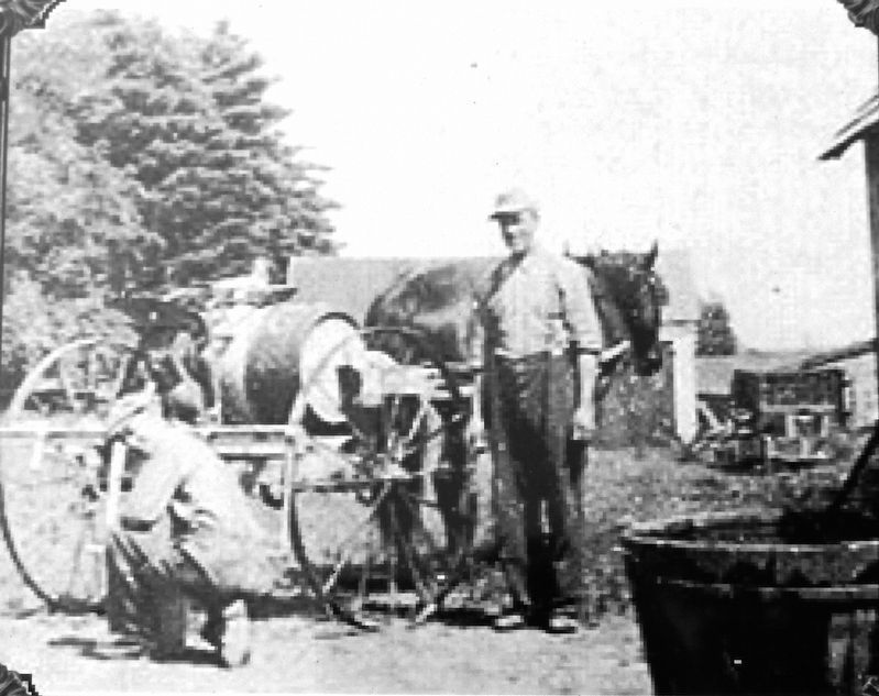 Marker detail: Early Farm Equipment image. Click for full size.