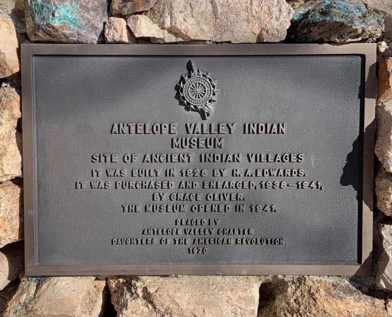 Antelope Valley Indian Museum Marker image. Click for full size.