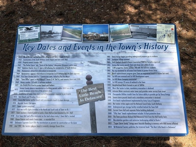 Key Dates and Events in the Town's History Marker. Click for full size. Key Dates and Events in the Town's History Marker image. Click for full size.