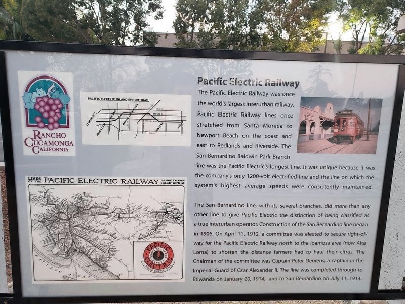 Pacific Electric Railway Marker - Side B image. Click for full size.