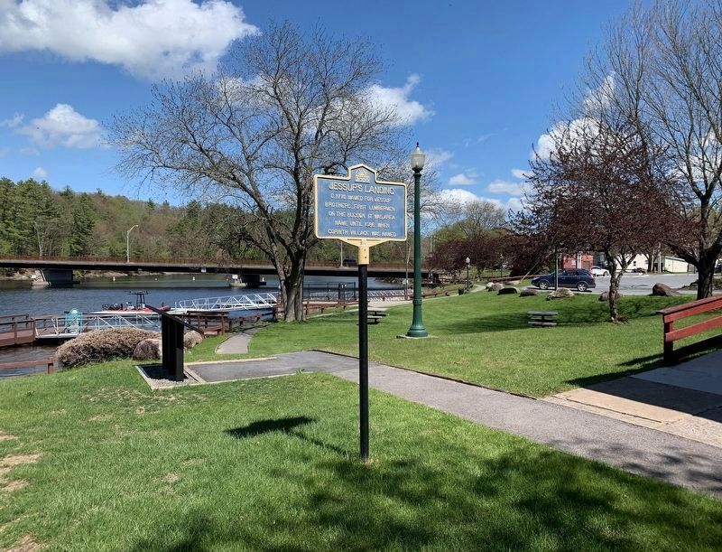 The Historic Hudson River marker behind the Jessups Landing marker image. Click for full size.