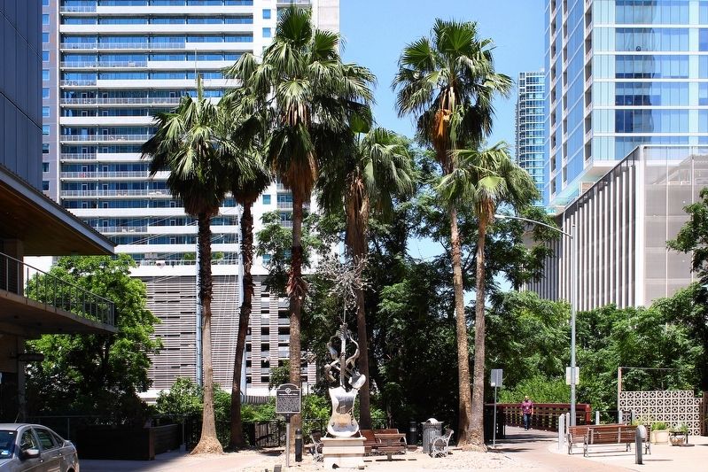Margaret Moser Plaza and Marker. Click for full size. Margaret Moser Plaza and Marker image. Click for full size.