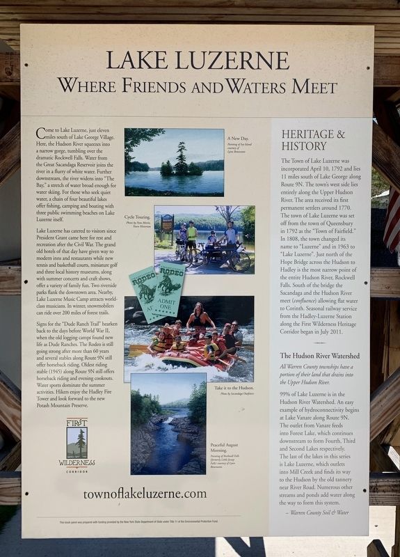 Lake Luzerne Marker image. Click for full size.