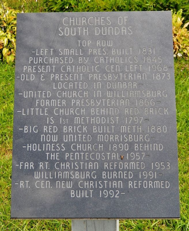 Churches of South Dundas Marker image. Click for full size.