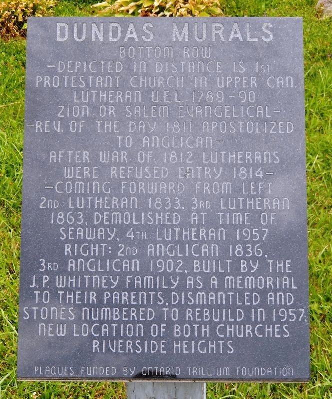 Churches of South Dundas Marker (<i>plaque 2</i>) image. Click for full size.
