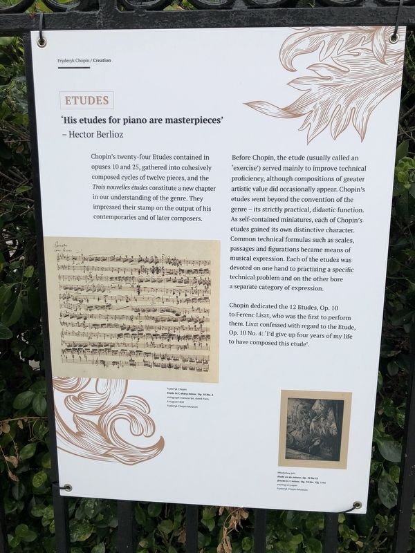Etudes Marker. Click for full size. Etudes Marker image. Click for full size.
