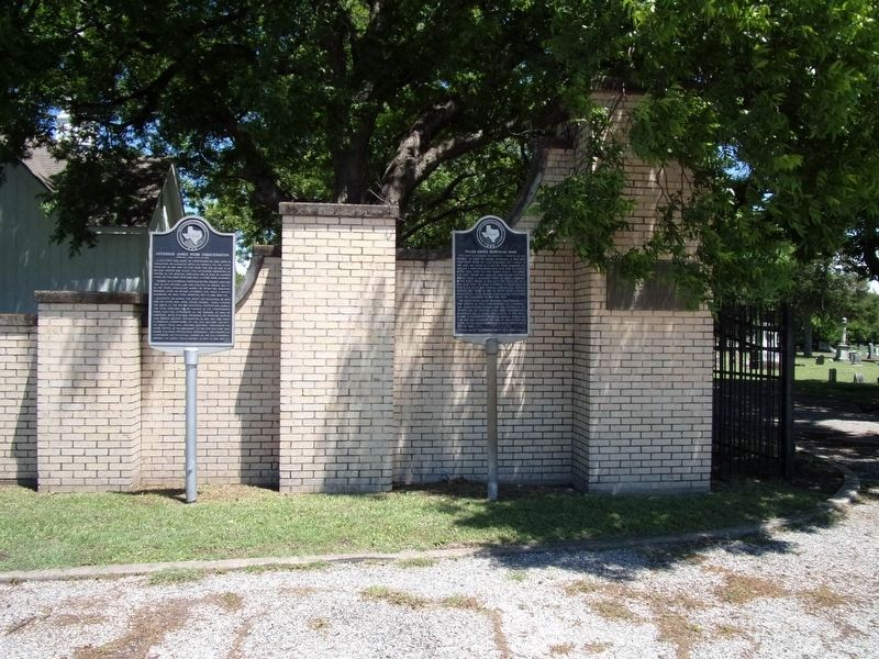 Pecan Grove Memorial Park Marker (on right). Click for full size. Pecan Grove Memorial Park Marker (on right) image. Click for full size.
