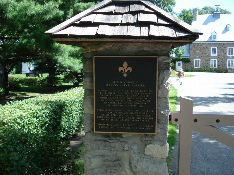 Maison Saint-Gabriel Marker. Click for full size. Maison Saint-Gabriel Marker image. Click for full size.