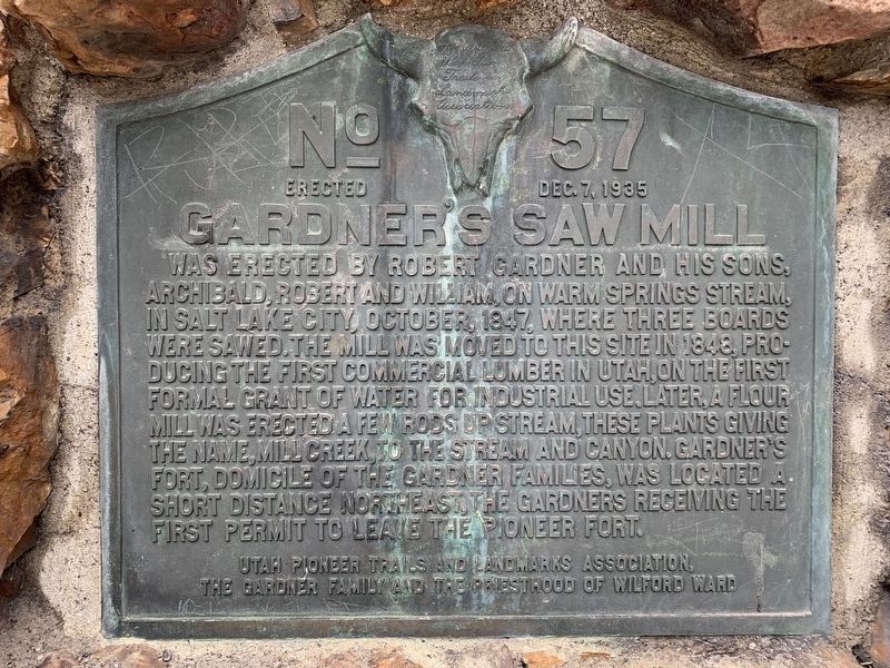 Gardner's Saw Mill Marker. Click for full size. Gardner's Saw Mill Marker image. Click for full size.