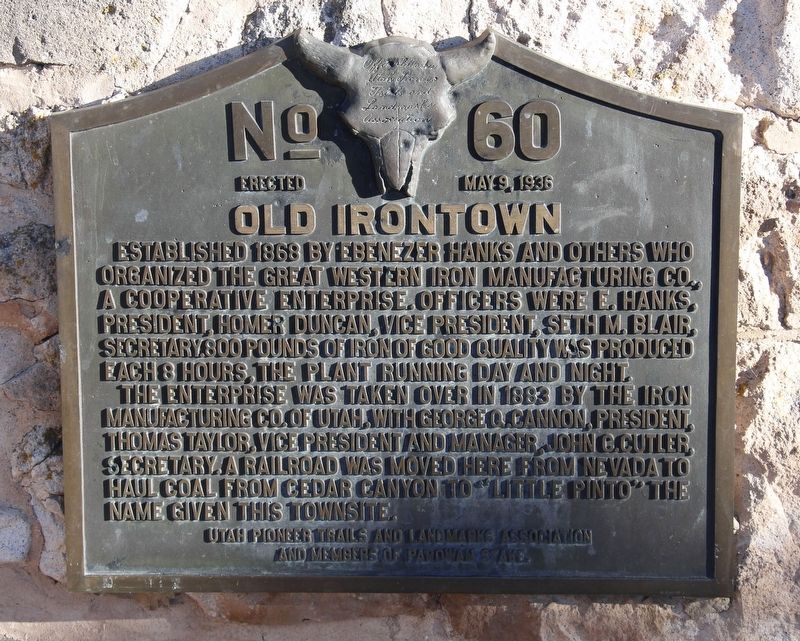 Old Irontown Marker image. Click for full size.