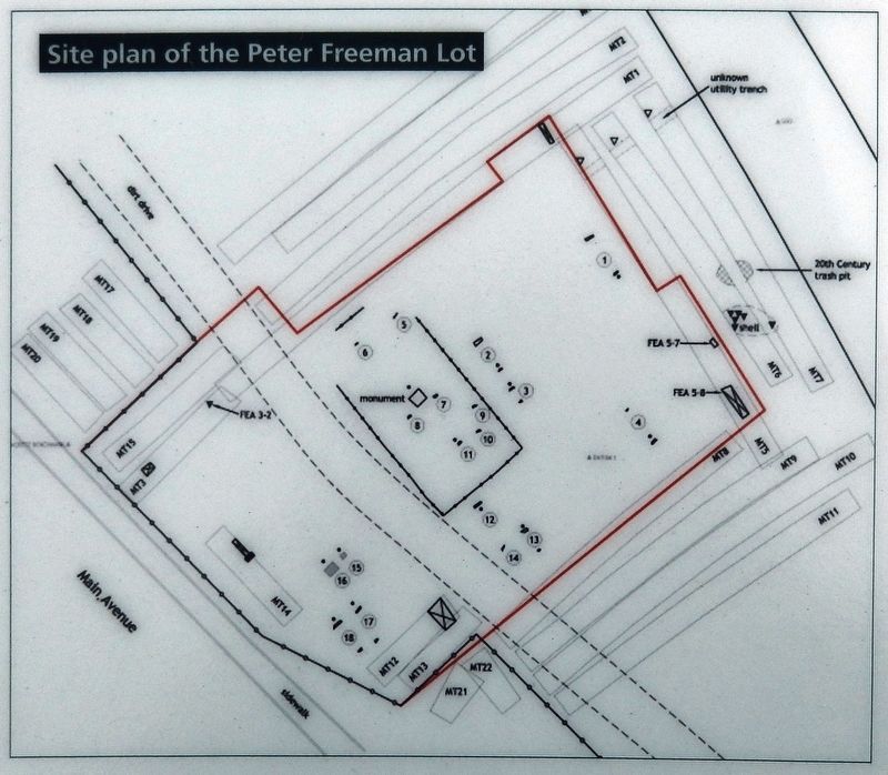 Marker detail: Site Plan of The Peter Freeman Lot. Click for full size. Marker detail: Site Plan of The Peter Freeman Lot image. Click for full size.