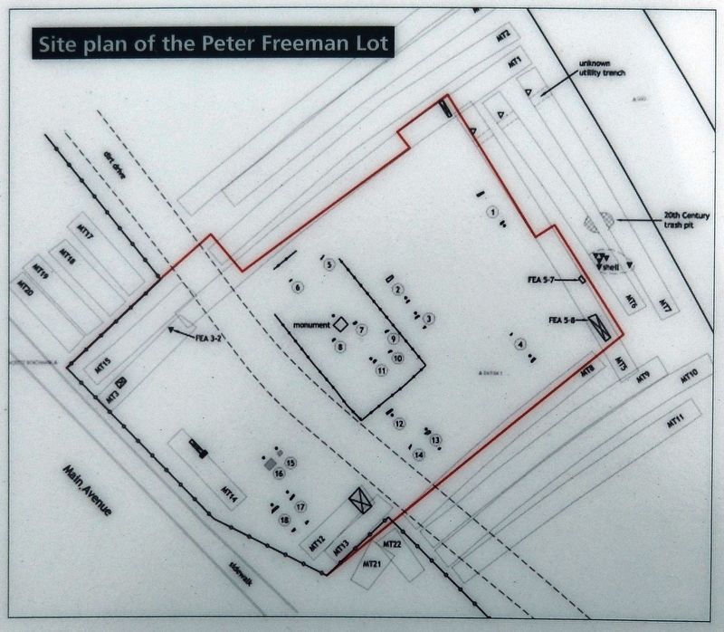 Marker detail: Site Plan of The Peter Freeman Lot image. Click for full size.