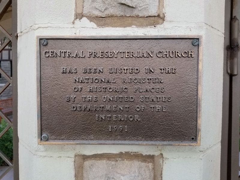Central Presbyterian Church Marker. Click for full size. Central Presbyterian Church Marker image. Click for full size.