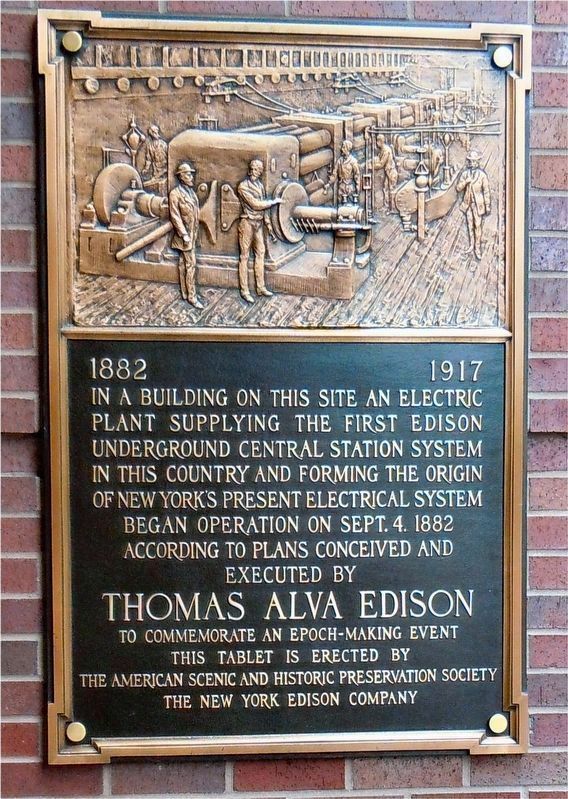 Edison Underground Central Station System Marker image. Click for full size.