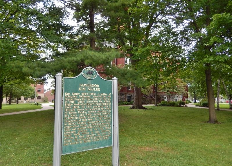 Governor Kim Sigler Marker. Click for full size. Governor Kim Sigler Marker image. Click for full size.