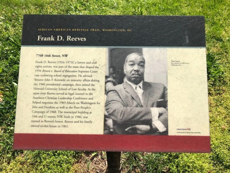 Frank D. Reeves Marker image. Click for full size.