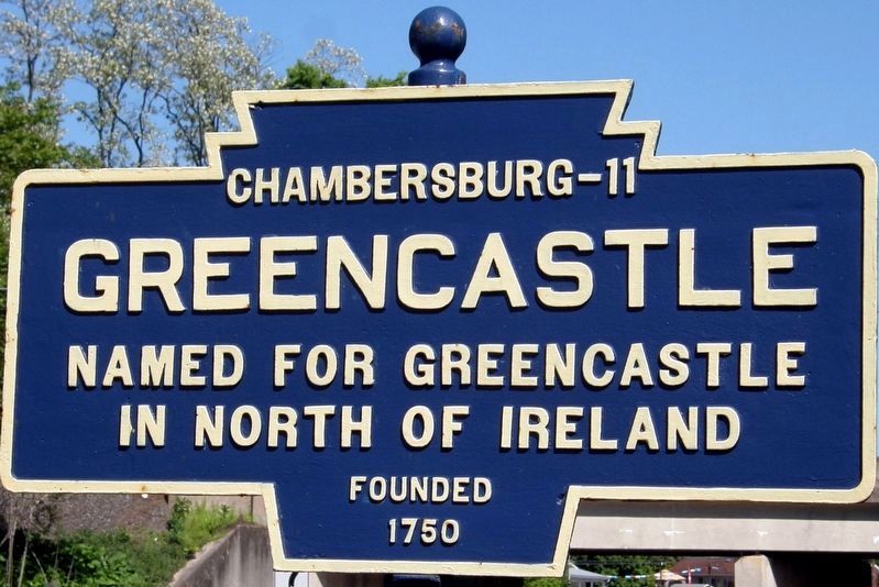 Greencastle town marker. Click for full size. Greencastle town marker image. Click for full size.