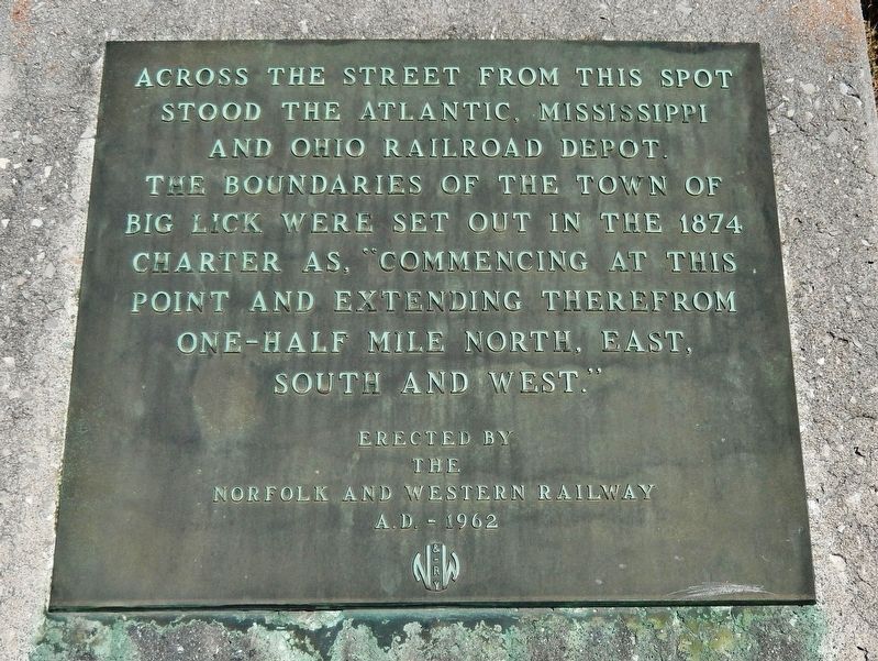 Atlantic, Mississippi and Ohio Railroad Depot Marker. Click for full size. Atlantic, Mississippi and Ohio Railroad Depot Marker image. Click for full size.