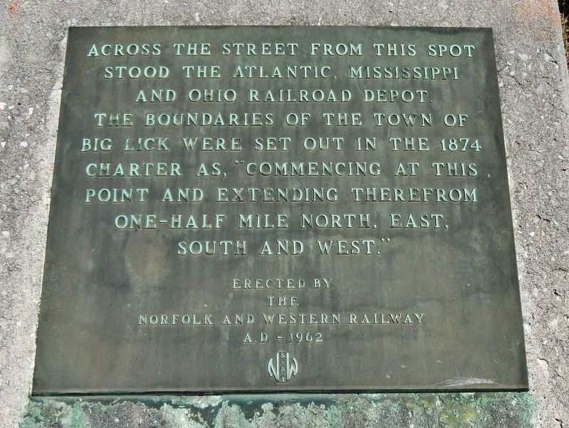 Atlantic, Mississippi and Ohio Railroad Depot Marker image. Click for full size.