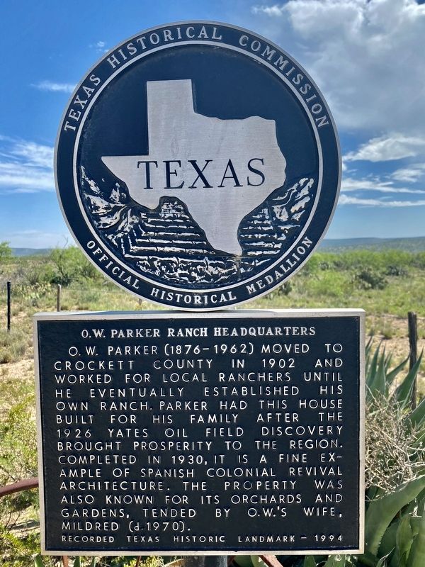 O. W. Parker Ranch Headquarters Marker image. Click for full size.