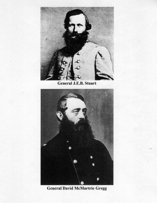 Generals J.E.B. Stuart (CSA) and David McM. Gregg (USA) image. Click for full size.