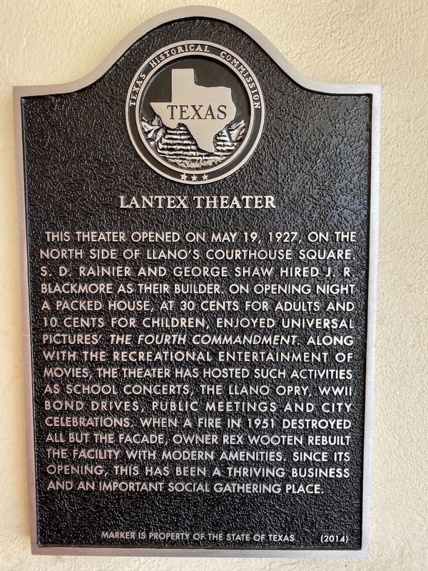 Lantex Theater Marker image. Click for full size.