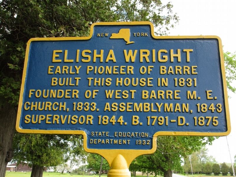 Elisha Wright Marker image. Click for full size.