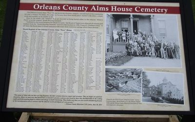 Orleans County Alms House Cemetery Marker image. Click for full size.