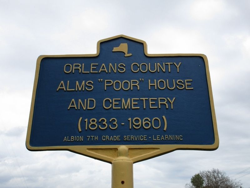 Orleans County Alms House Cemetery Roadside Marker image. Click for full size.