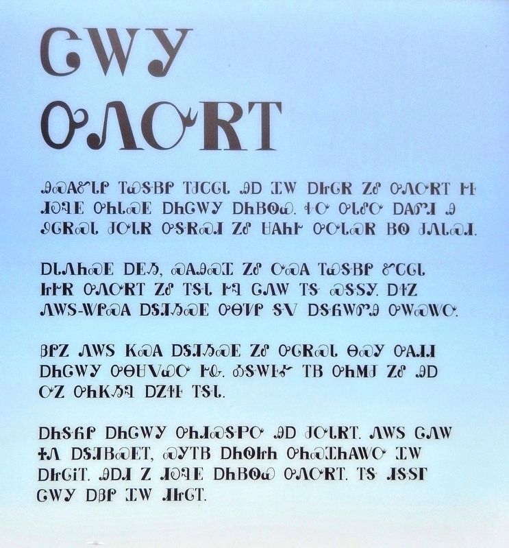 Cherokee Homeland Marker Inscription in Cherokee Syllabary. Click for full size. Cherokee Homeland Marker Inscription in Cherokee Syllabary image. Click for full size.