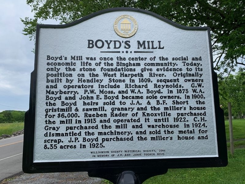 Boyd's Mill Marker image. Click for full size.