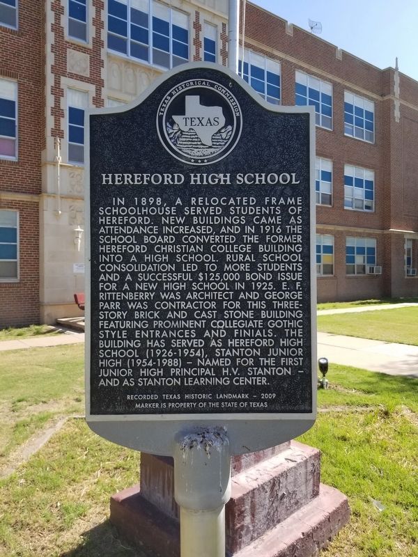 Hereford High School Marker image. Click for full size.