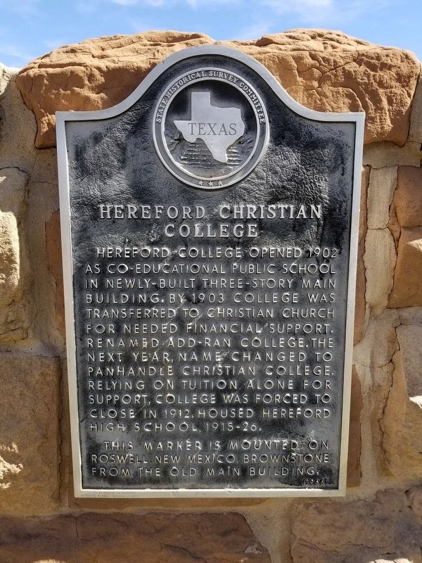 Hereford Christian College Marker. Click for full size. Hereford Christian College Marker image. Click for full size.